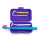 Orthodontic set for care of braces with a mono-beam brush, purple